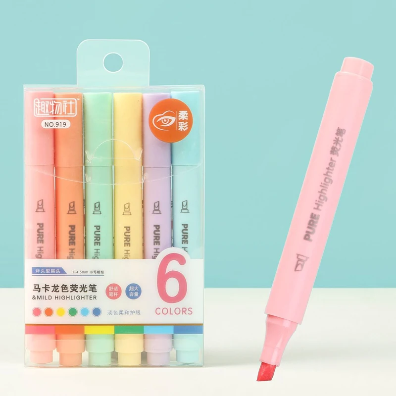 Pastel Highlighter Set Double Ended - Набор из 6 штук: пастельные цветные