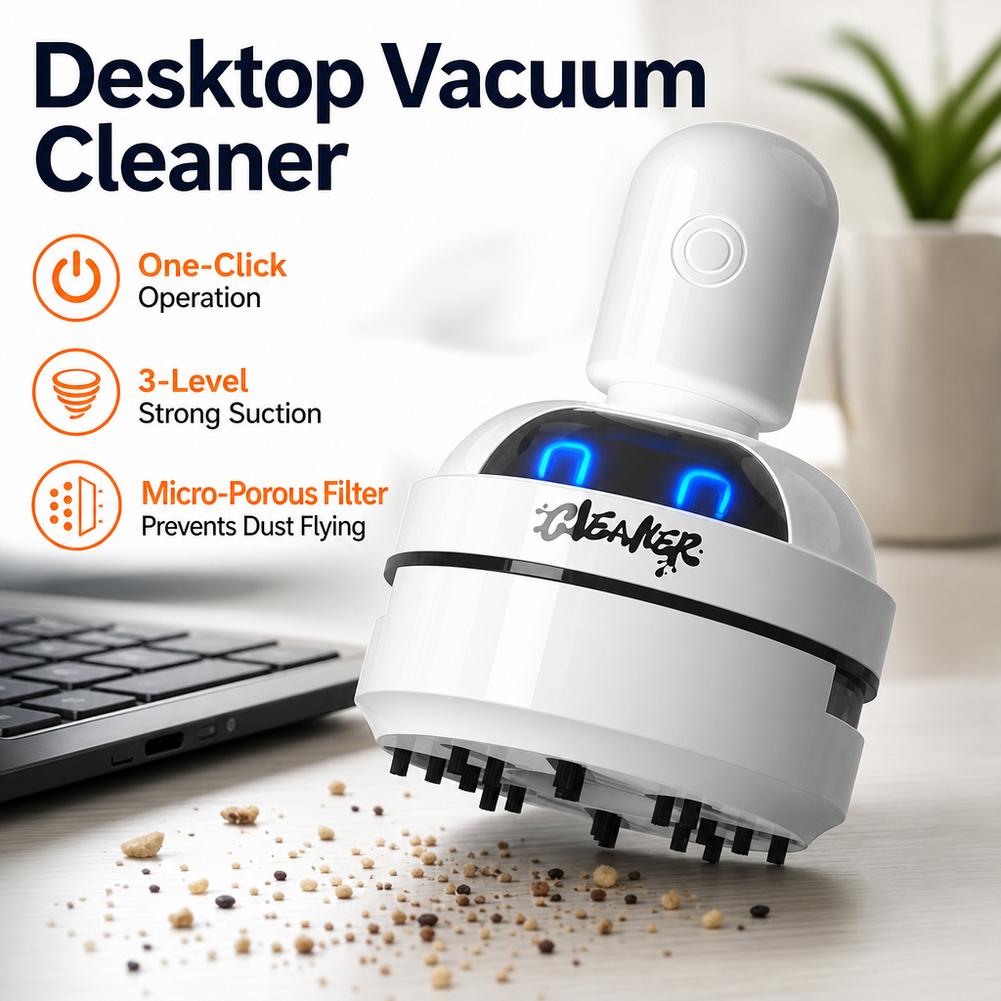 Mini Desktop Vacuum Cleaner For Eraser Dust - Настольный пылесос с USB-зарядкой, 3 режима