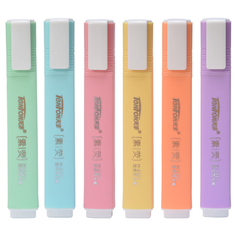 Pastel Highlighter Set Double Ended - 6 шт./компл., плоская форма, бледно-цветный маркер,