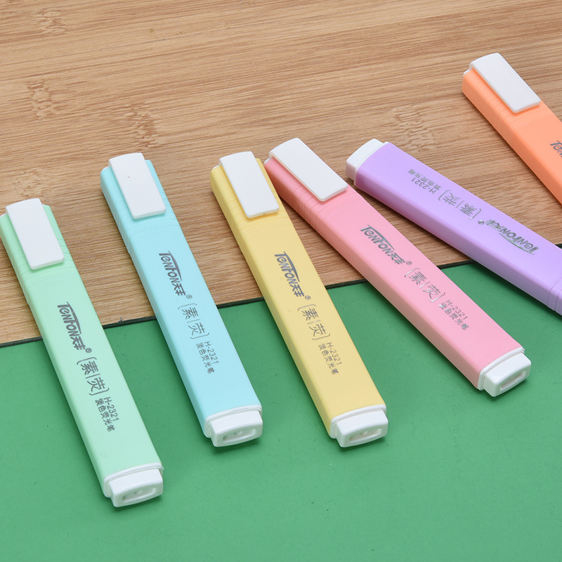 6 шт./компл., плоская форма, б – обзор и цена Pastel Highlighter Set Double Ended
