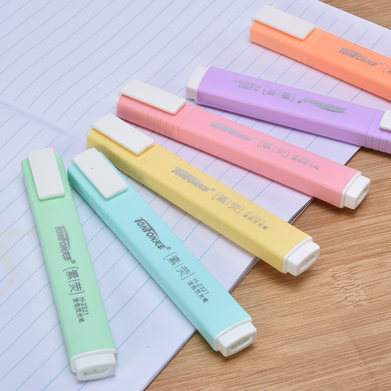 6 шт./компл., плоская форма, б – обзор и цена Pastel Highlighter Set Double Ended