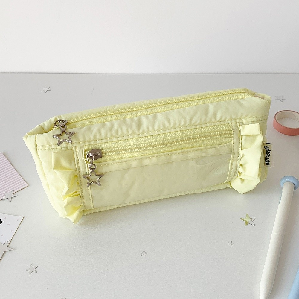 Корейский пенал с рюшами и зве – обзор и цена Aesthetic Large Pencil Case Pouch